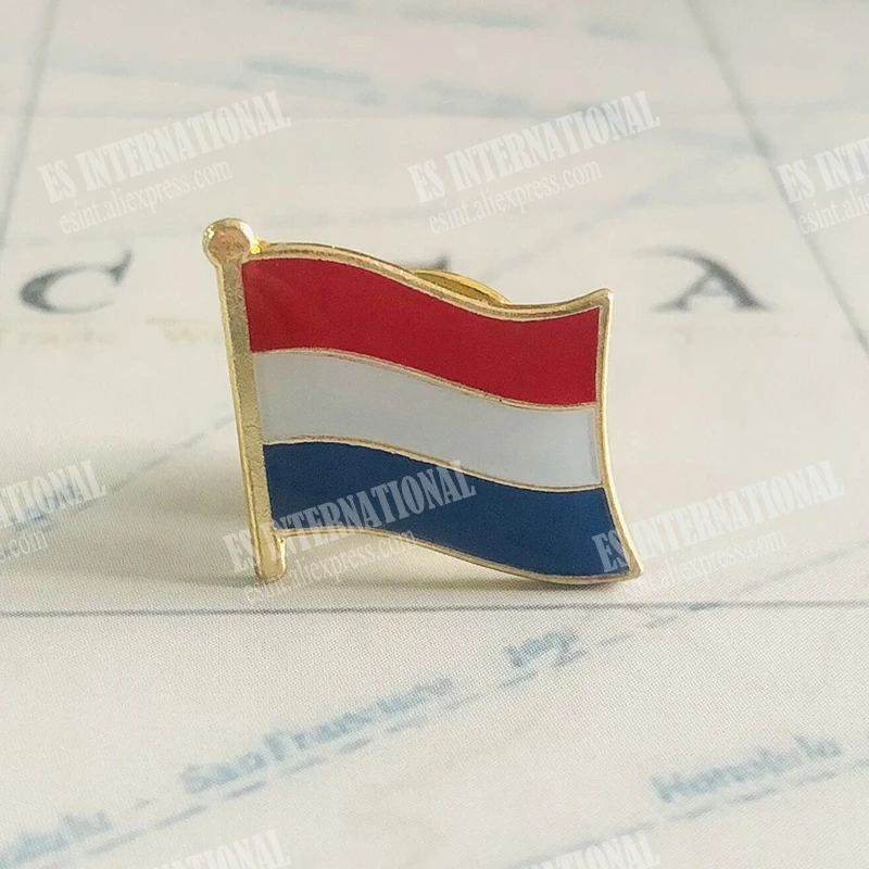 NETHERLANDS National Flag Embroidery Patches Badge Shield And Square Shape Pin One Set On The Cloth Armband  Backpack Decoration