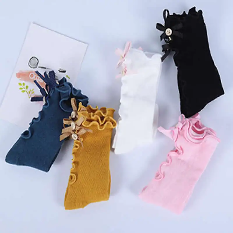 

The spring autumn period 2019 cotton socks children agaric bowknot baby girl socks knee high bowket