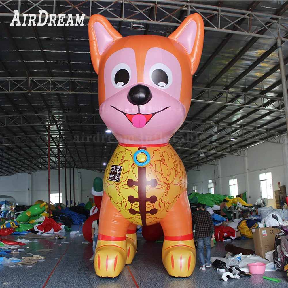 High Quality PVC giant Inflatable Dog Cartoon Model custom printing logo with blower For Sale