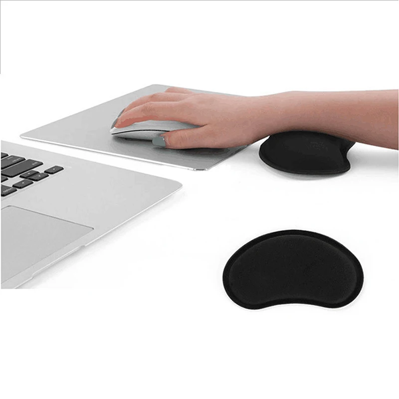 135*80*25มม.หน่วยความจำโฟมหมอนเมาส์Wrist Rest Mouse Padนวดคีย์บอร์ดสีดำ