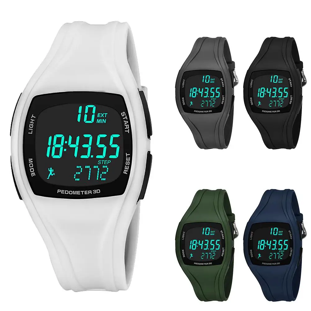 3D Pedometer Alarm Chronograph montre Multifunction jam tangan Men Digital Wrist Watch Waterproof New Mas culino Fashion Me