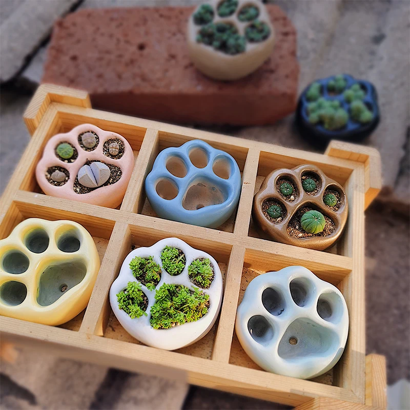 

Paw Flowerpot Silicone Concrete Molds Cat Feet Planters Cement Molds for Succulent Potted Gypsum Molds for Plaster Home Decor