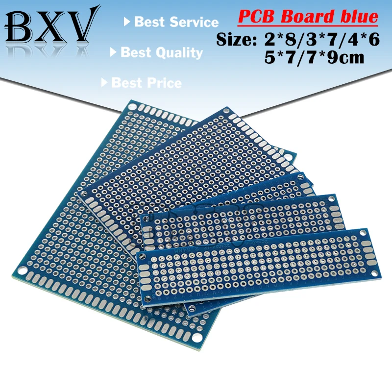 Electronic PCB Board 2x8cm 3x7cm 4x6cm 5x7cm 7*9cm Diy Universal Printed Circuit Board 5*7cm 4*6cm 3*7cm Blue PCB For Arduino