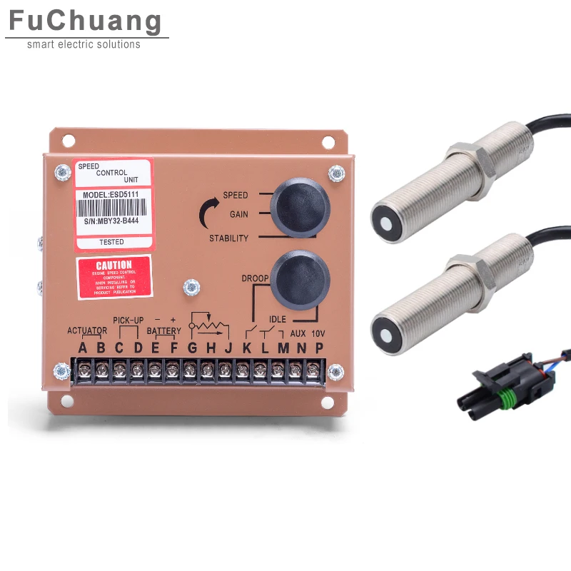 1 pcs ESD5111 Engine Speed Governor 12v and 24v + 2 pcs 3034572 Generator Rotational Speed Sensor