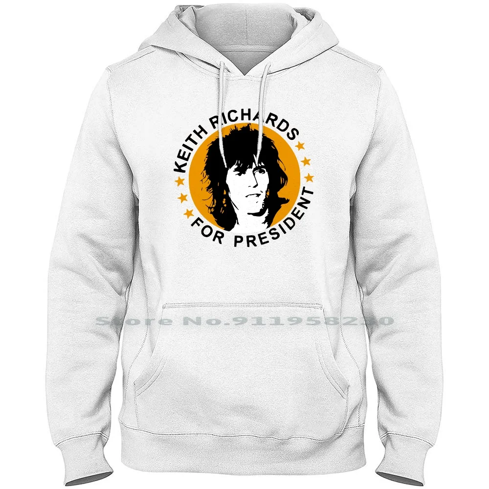 Keith Richards For President Hoodie Sweater Cotton Illustration President Resident Richard Preside Popular Singer Trend Music