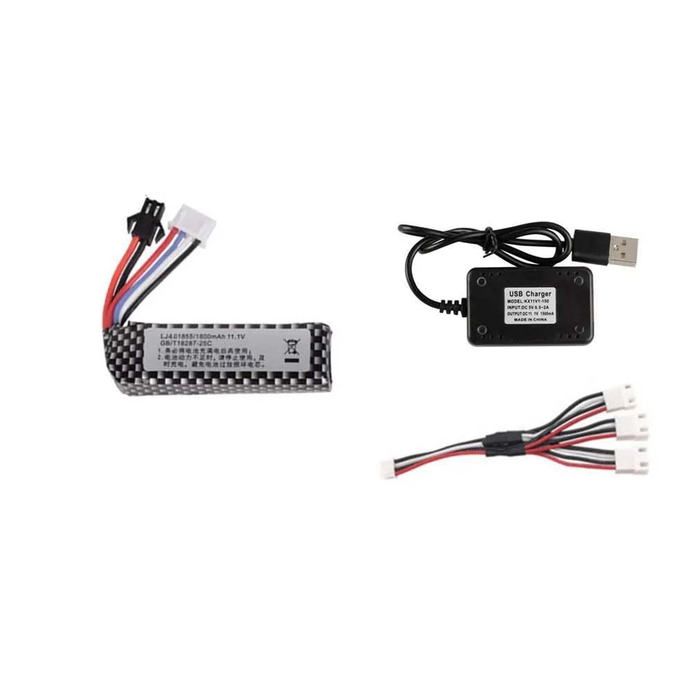 Water Gun 3S 11.1V 1800mAh 25C 401855 lipo Battery+ USB Charger Set for M4/AK Mini Airsoft BB Air Pistol Electric Toys RC Parts