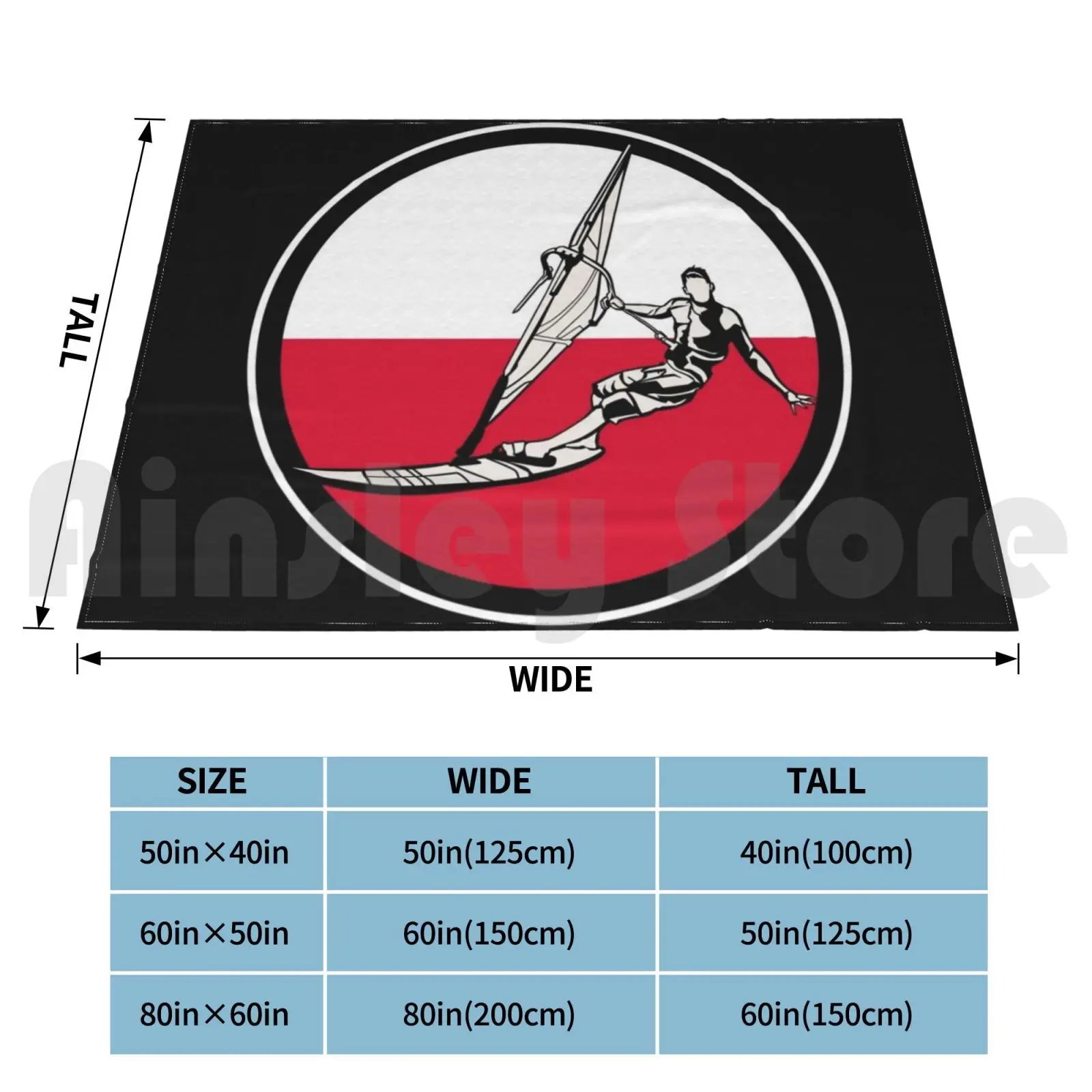 Windsurfing Poland Blanket For Sofa Bed Travel Windsurfing Wind Surfing Poland Flag Polish Windsurfer Windsurf