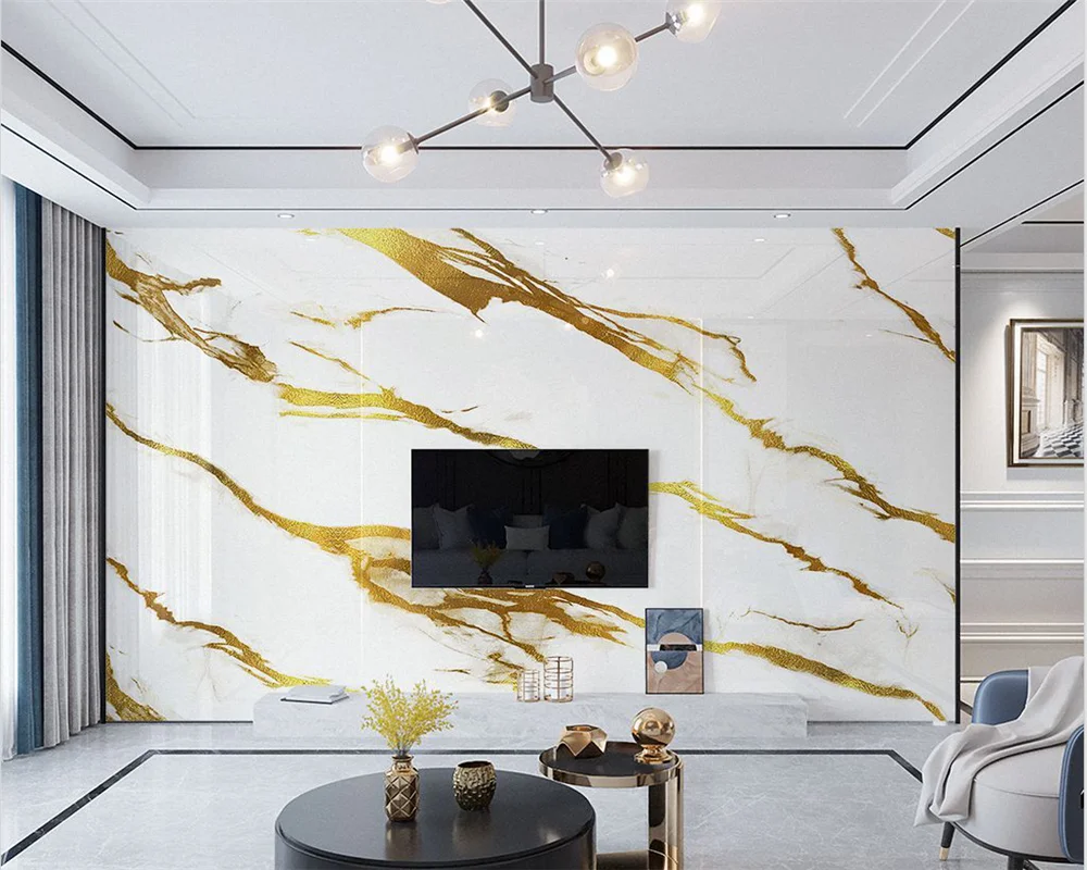 beibehang Customized modern new wallpaper golden marble pattern painting papel de parede wallpaper living room sofa background