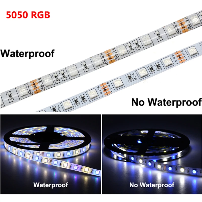 Imagem -03 - Luz de Tira Conduzida 12v 24v Smd5050 Branco Warmwhite Rgb Rgbw Rgbcct 4in1 5in1 Faixa de Luz Flexível 5m 60leds m Faça Você Mesmo Decoração de Casa