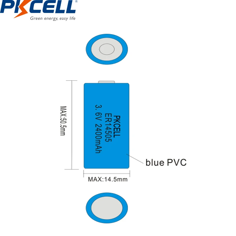 48szt PKCELL AA Bateria Li-SOCl2 Bateria 3.6V ER14505 2400mAh Nieперезаряжаемые baterie litowe