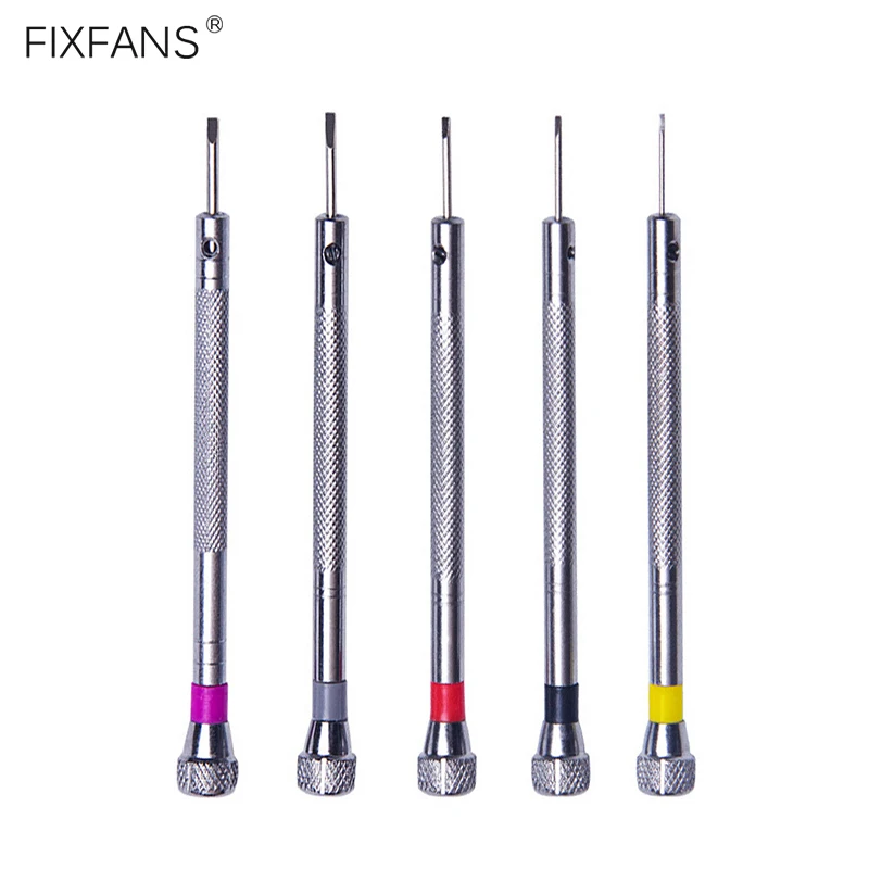 

FIXFANS 5Pcs Small Slotted Flathead Watch Screwdriver Set for Watchmakers Repair Tools Kit, 0.8mm 1.0mm 1.2mm 1.4mm 1.6mm