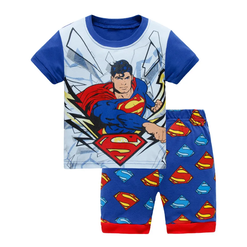 Pyjama d'été pour garçons, ensemble t-shirt + Short à manches courtes 100% coton, vêtements de nuit pour enfants de 2 à 7 ans, nouvelle collection