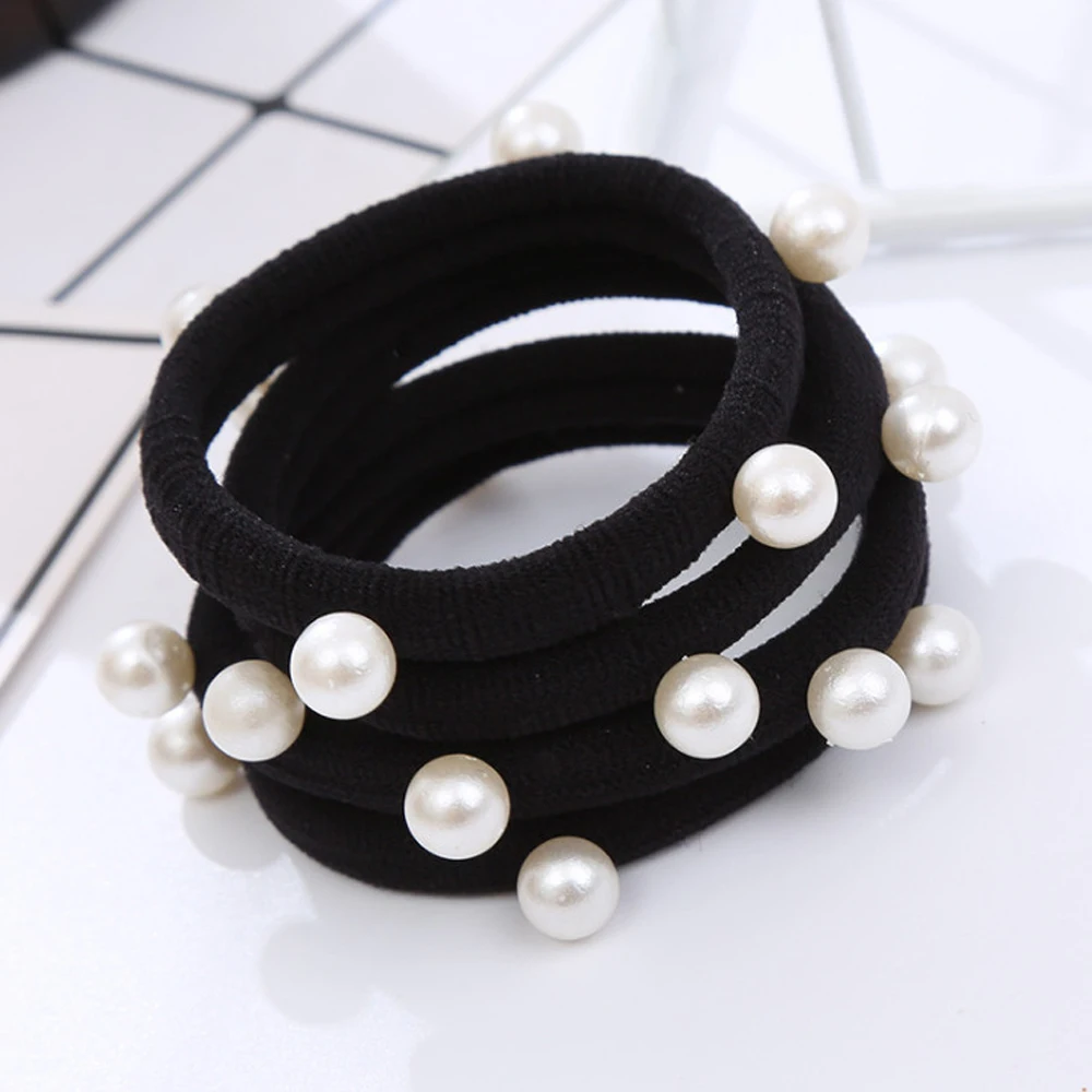 20PCS Pearl Seamless Elastic Hair Bnads Hair Scrunchy For Women High Elastic Rubber Band Ponytail Holder Girl Hair Accessories