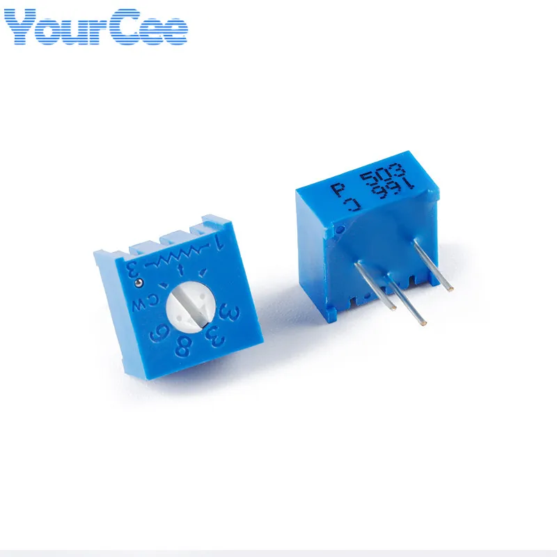 10pcs 3386P 3386 Trimmer Potentiometer Variable Resistor Cermet Trimpot 100R 1K 2K 5K 10K 20K 50K 100K ohm 101 102 202 502 103