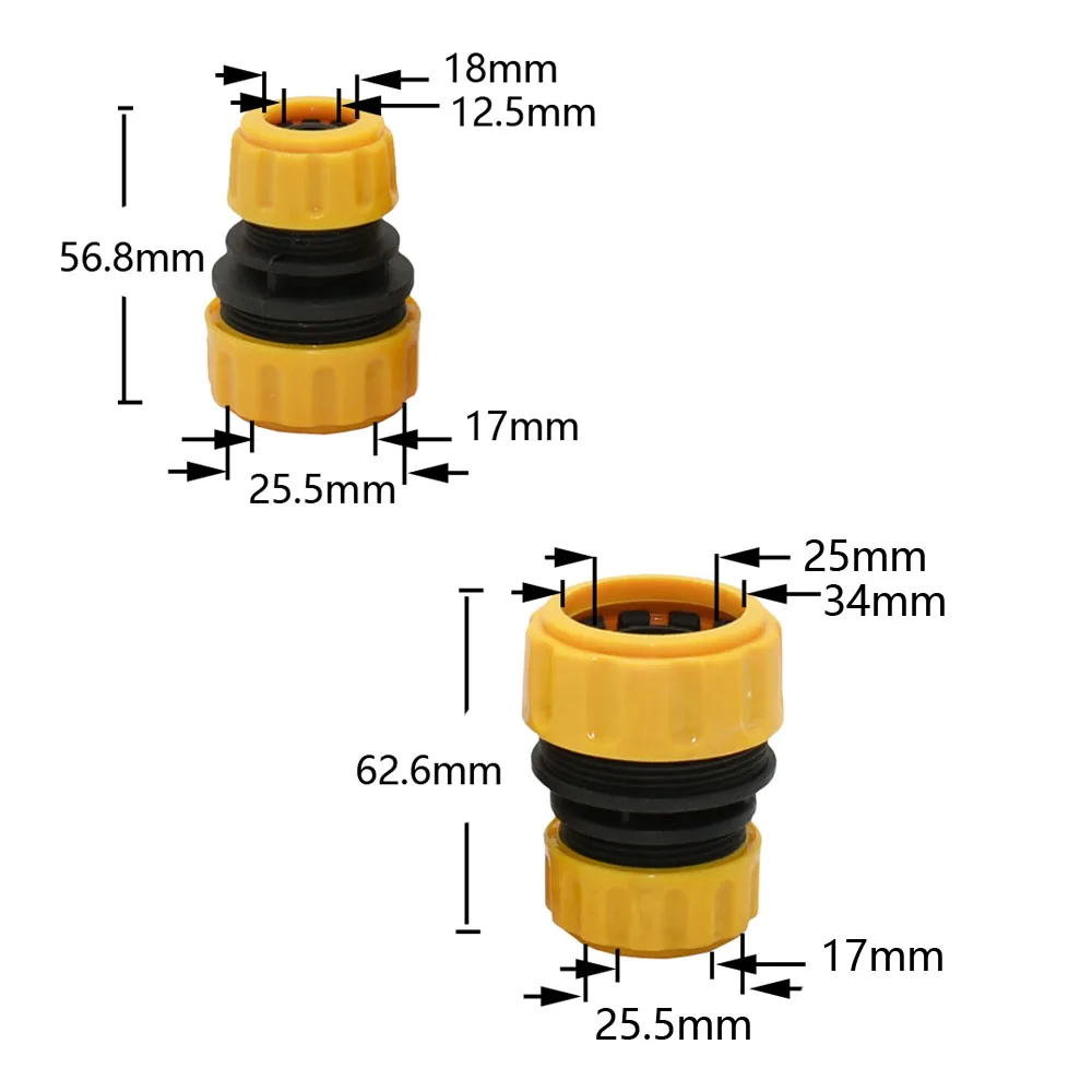 Garden Hose 1/2 3/4 1Inch Repair Quick Connector 16mm 20mm 33mm Reducing Connector  Water Tube Joints For Drip Irrigation 1PC