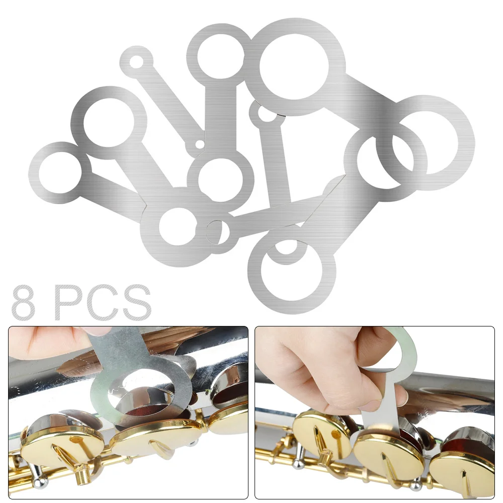 8pcs Saxophone Flat Pressure Pad Repair Replace Tool for Alto / Soprano / Tenor Sax Saxophones Woodwind Instruments