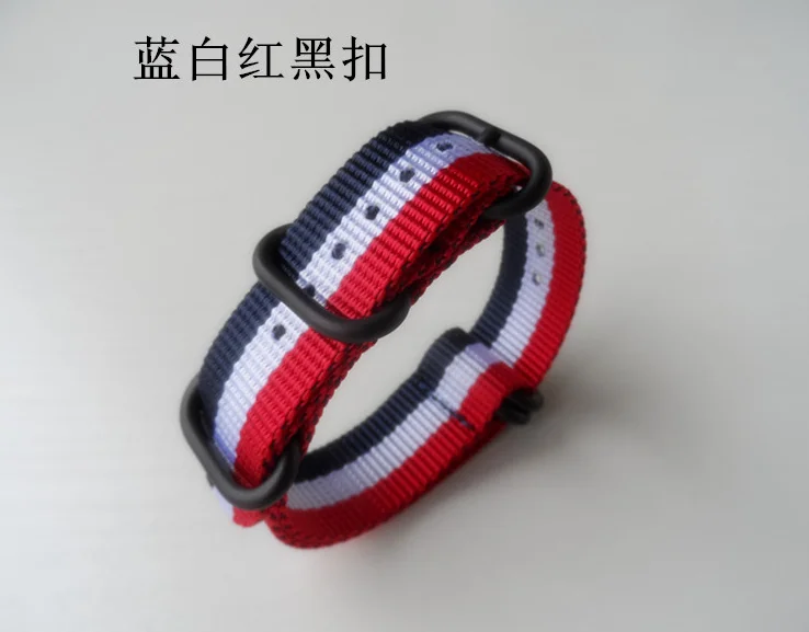 Strap Wholesale 18 Color Heavy Duty Nylon Watchband 18mm 20mm 22mm 24mm Stripe Rainbow Canvas Replacement bracelet