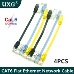 4 sztuk Cat6 20cm 50cm 1m 3ft 2m 3m 5m 10m 15m 20m 30m kabel CAT6 płaskie UTP kabel sieciowy Ethernet RJ45 kabel sieciowy LAN