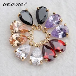assoonas,18K gold plated,jewelry making accessories,M610,zircon pendant,jewelry findings,diy earring necklace pendant,10pcs/lot