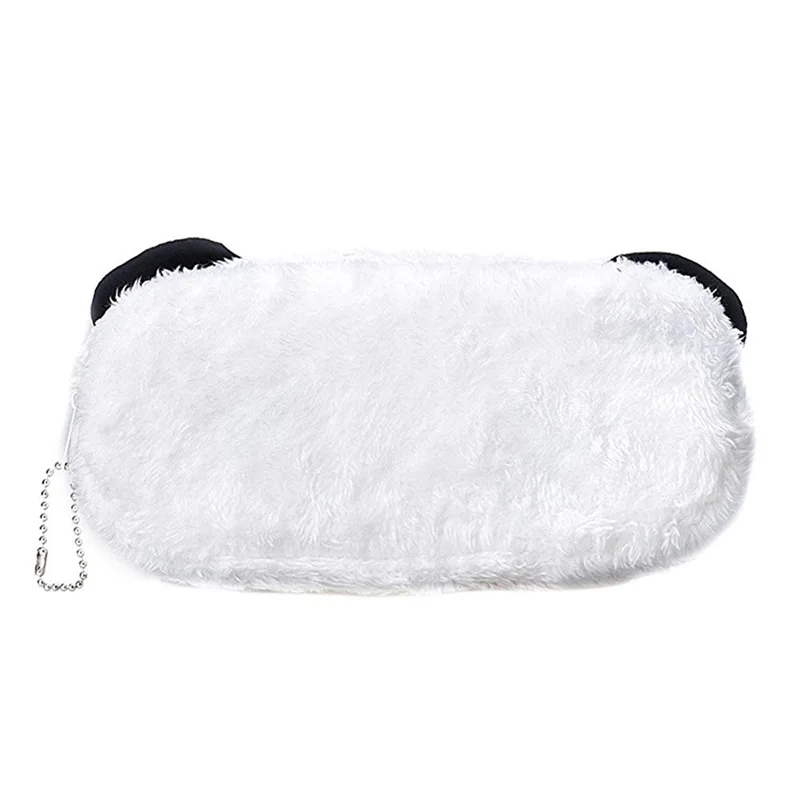 Fashion Cartoon Faux Fur Panda Pouch Storage Purse Pencil Case Pen Bag Wallet Stationery Pencilcase Makeup Cosmetic Handbag