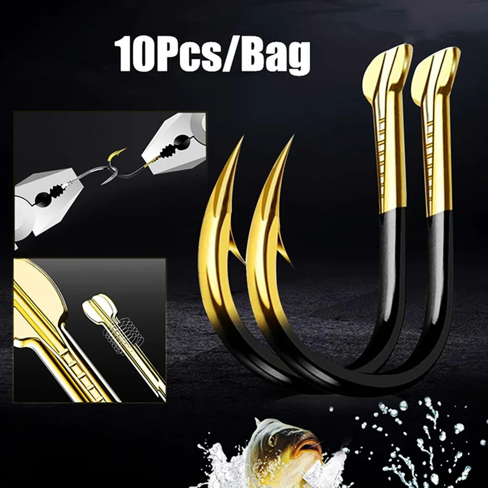 10 pcs Fishing Hooks Fishhooks Fishing Accessories Supplies Lures Carp Fishing Tackle Barbed Colored Tungsten Alloy 14 Types