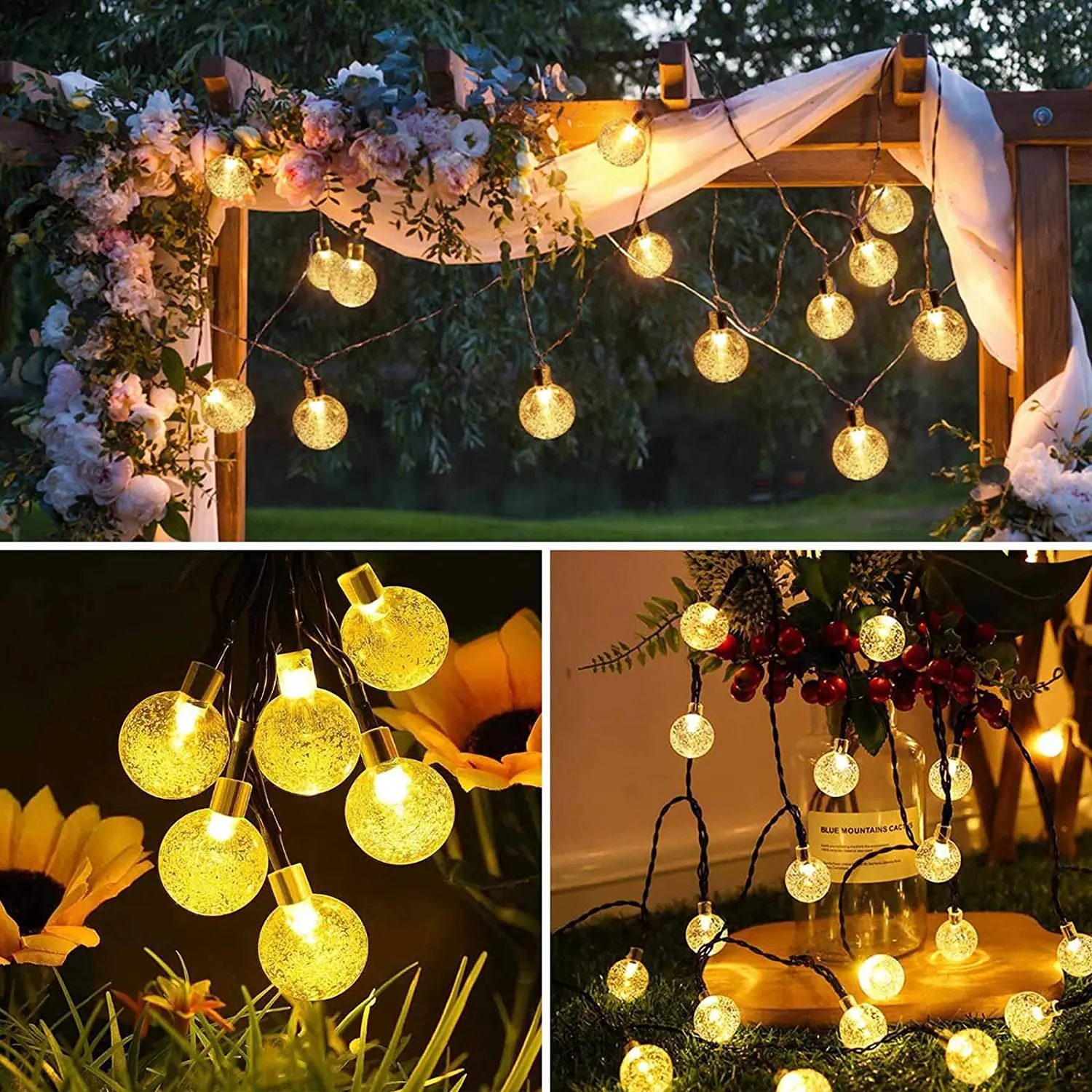 Outdoor Solar Bulb Solar String Light LED String Fairy Light Solar Powered Garland Led Solar Lamp Outdoor Waterproof Garden Lamp