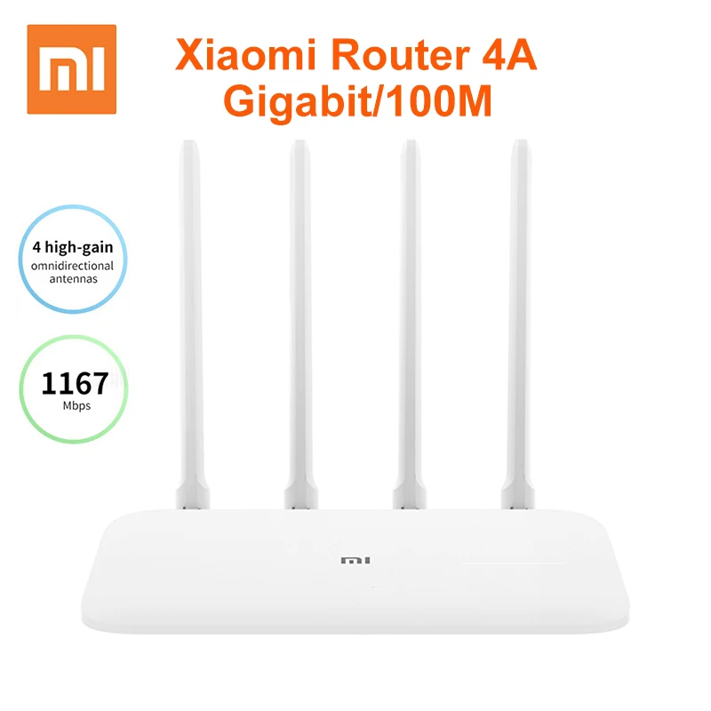 

origianl Xiaomi Mi Router 4A Gigabit Edition 100M 1000M 2.4GHz 5GHz WiFi ROM 16MB DDR3 64MB 128MB 4 Antennas APP Control