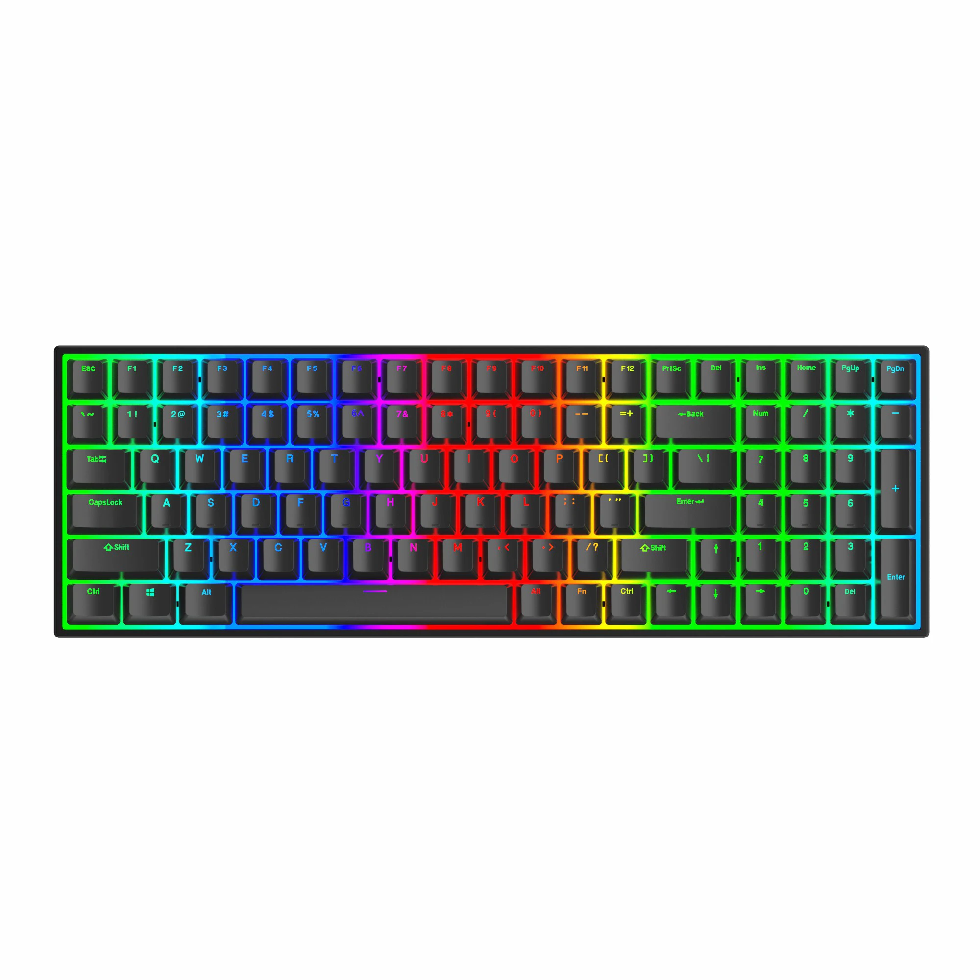 

MXRSKEY 96U 96 key dual mode Bluetooth 5.0 Mechanical Keyboard lighting effect RGB switch led type c software macro