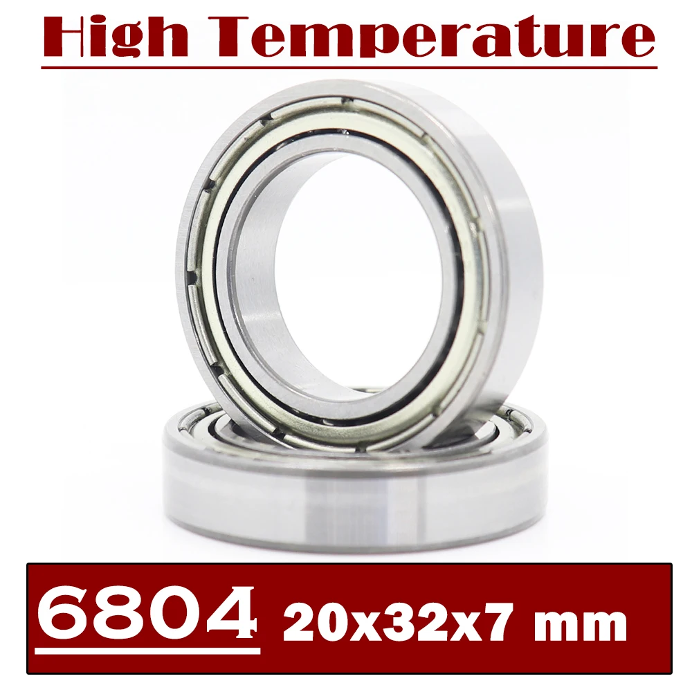 6804ZZ High Temperature Bearing 20*32*7 mm ( 2 Pcs ) 500 Degrees Celsius Thin Section Bearings Seal Bearing