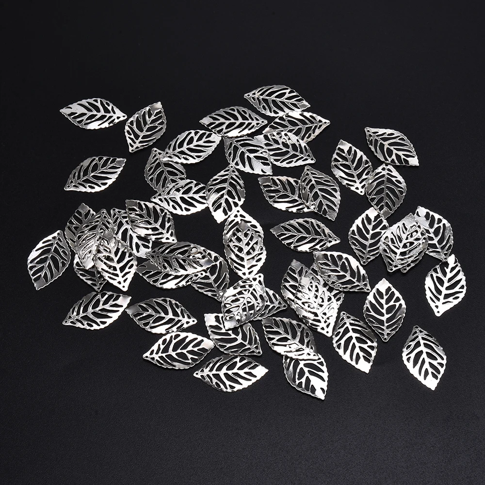 50pcs 23x14mm Tree Leaf Charms Pendants Earrings Necklace Bracelet Anklet Accessories for Jewelry Making Findings Wholesale DIY