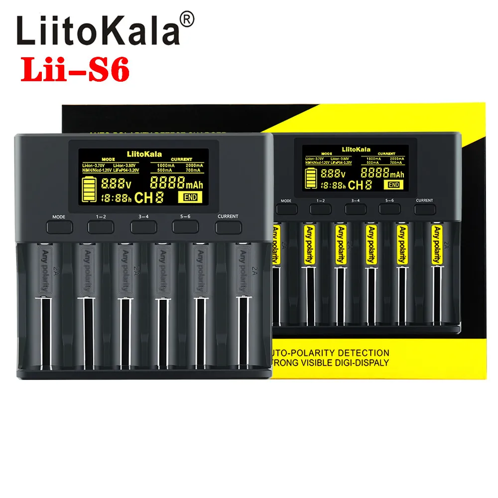 Hot LiitoKala Lii-S8 Lii-S6 lii-S2 lii-S4 Lii-S1 Double slot 18650 Battery Charger 1.2V 3.7V 3.2V AA/AAA 26650 21700 NiMH l