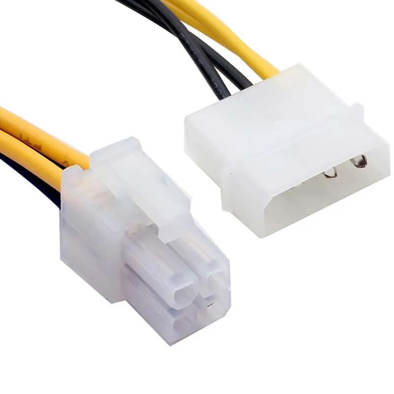 Fuente de alimentación para ordenador PC, adaptador de corriente PSU EPS ATX/12V, 4 pines IDE Molex a placa base, 4 pines P4 CPU, Cable convertidor