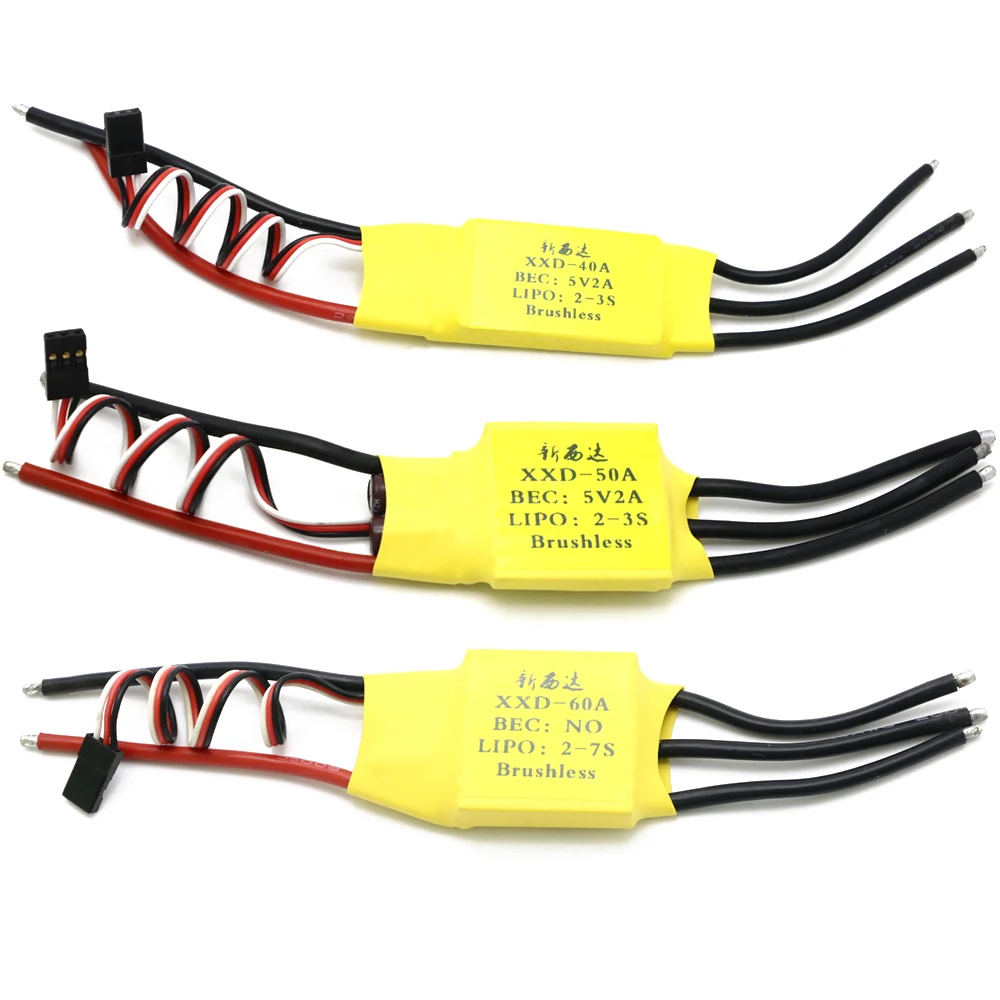 XXD 10A 15A 20A 30A 40A 50A 60A 70A 80A 100A 125A 200A 2-7S 5V/2A 5V/5A BEC Output ESC Speed Controller For RC FPV Quadcopter