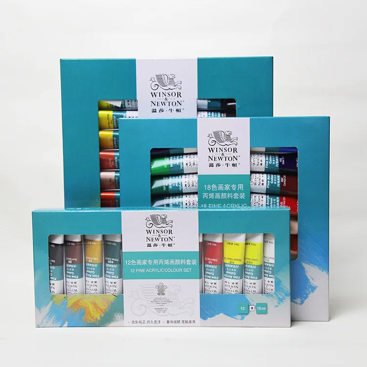 Windsor Newton 12/18/24 Colors Acrylic Paint Set  Wall Paint  Hand-painted Waterproof Textile Paint