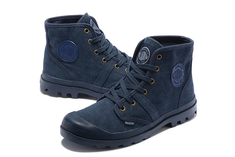 PALLADIUM Pampa Hi 52352 Cowboy blue Sneakers Comfortable High Quality Ankle Boots Lace Up Canvas Men Casual Shoes Size 39-45