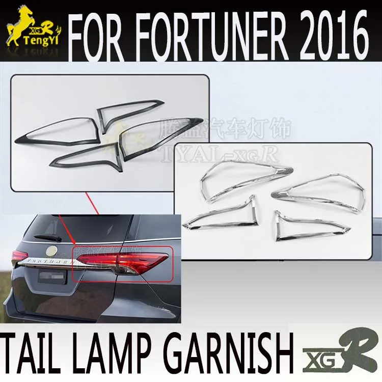 Xgr Achterlicht Cover Achterbumper Garneer Koolstofvezel Voor Fortuner 2016 2017 Body Kit Accessoire Lichaam Deel Verchroomde Deel