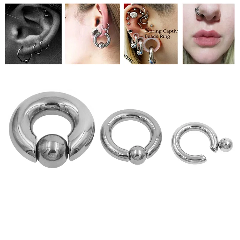 1Pc Mix Size Surgical Steel Captive Hoop Rings BCR Ring Eyebrow Tragus Ear Piercing Nose Closure Nipple Bar Lips Body Jewelry