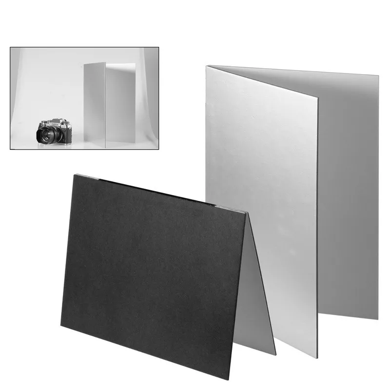 Photography Reflector Collapsible Cardboard White Black Silver Reflective Paper Soft Board Photography Props For Photo Shooting