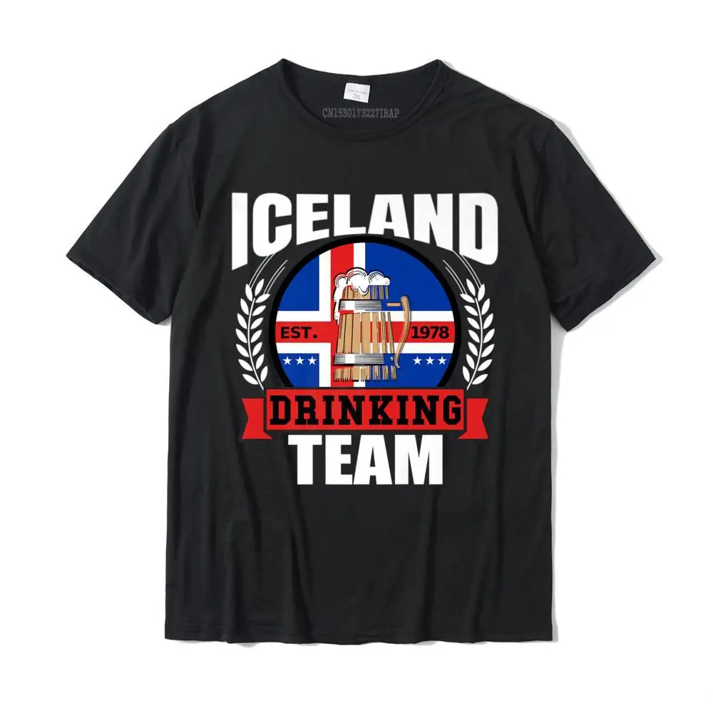 Iceland Drinking Team Funny Icelandic Flag Beer Party Gift Premium T-Shirt Cute Funny T Shirts Cotton Men Tops Shirt Funny