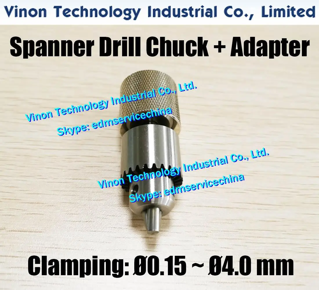 edm E050 Spanner Drill Chuck+Female Adapter Set for Clamping Tube Ø0.15-Ø4.0mm for Small Hole EDM Drilling Machine