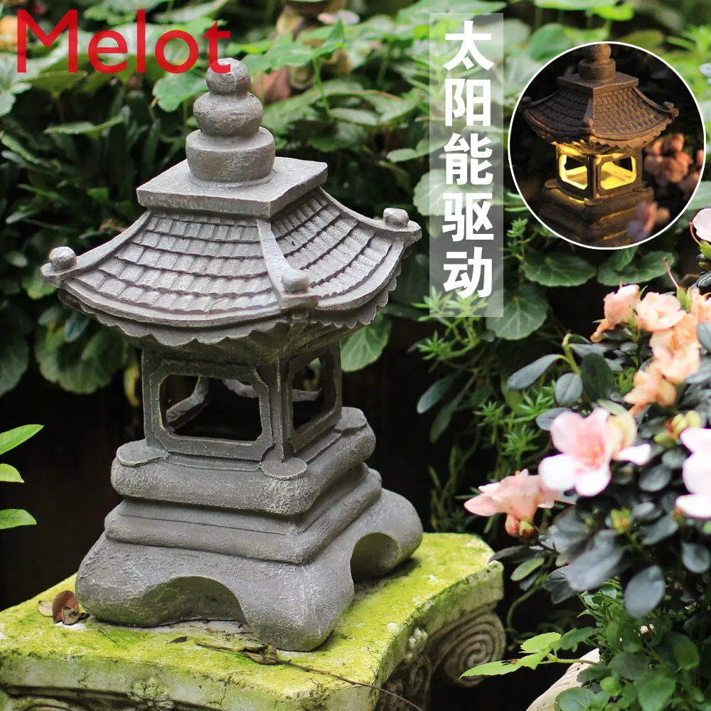 Handmade Outdoor Japanese  Courtyard Decorative Lamp Decoration Zen Landscape Garden Layout Design Solar Balcony Creative Villa