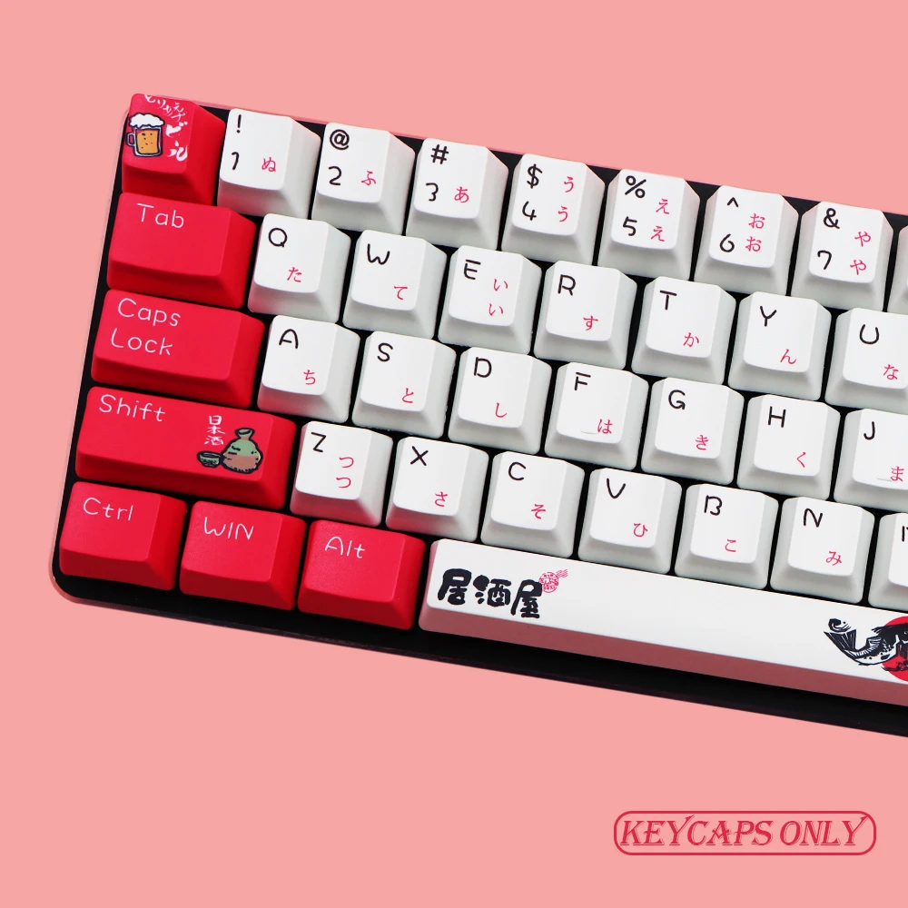 Izakaya Japanese Keycaps 71/108 Set PBT OEM Profile Custom Keycaps for Cherry MX 104/87/71/61 60 Percent Mechanical Keyboard