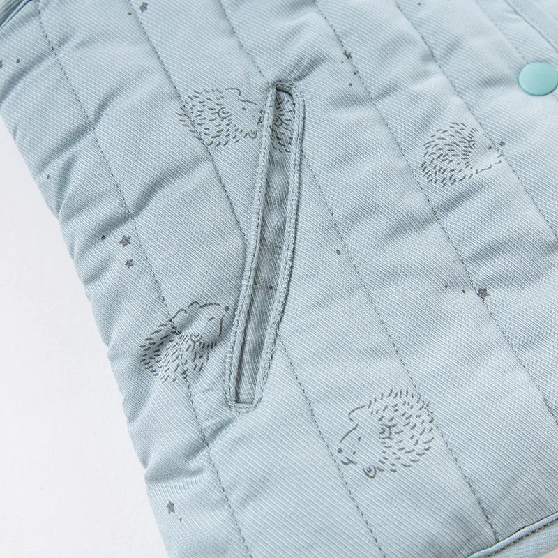 DB16375 dave bella winter kids girls cute print padded pockets button coat children fashion sleeveless vest image 5