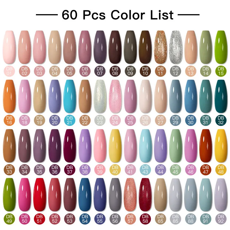 Mtssii 60pcs 40pcs smalto per unghie Gel colorato Set 122 colori Semi permanente UV Led Gel smalto Soak Off lacca per unghie Base Top Coat