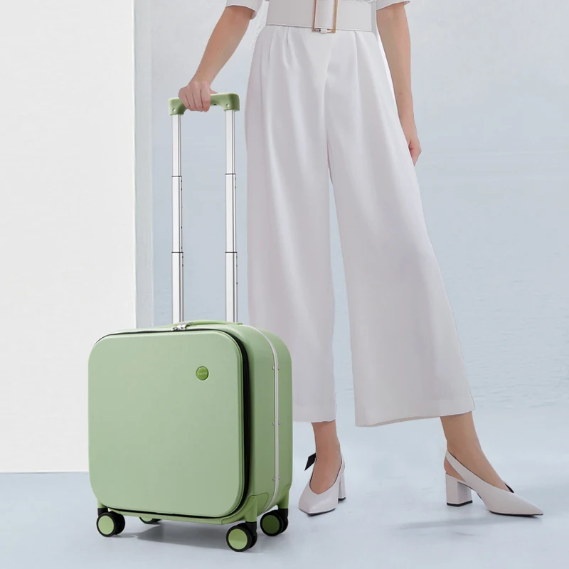 Mixi New Patent Design Carry On Suitcase Women 18 Inch Rolling Luggage Men Polycarbonate Aluminum Frame Elegant Noble