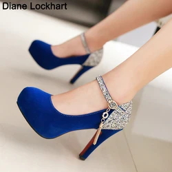 2024 donne Bling nappa tacchi alti scarpe di velluto femminile Platform Bottom Pumps Ladies Evening Dress Wedding Party Shoe Big Size 41