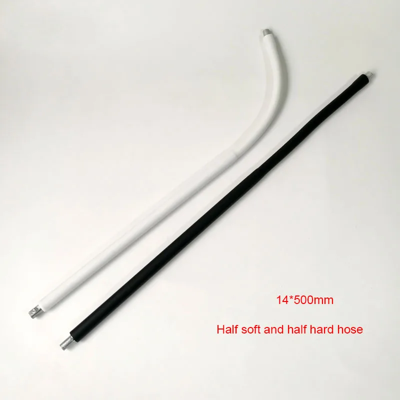 1pc LED Silicone Gooseneck 50cm Long Hard Pipe+ Soft Flexible Metal Holder M14+M12 Hose LED Table lamp DIY Accessory Metal Pipe