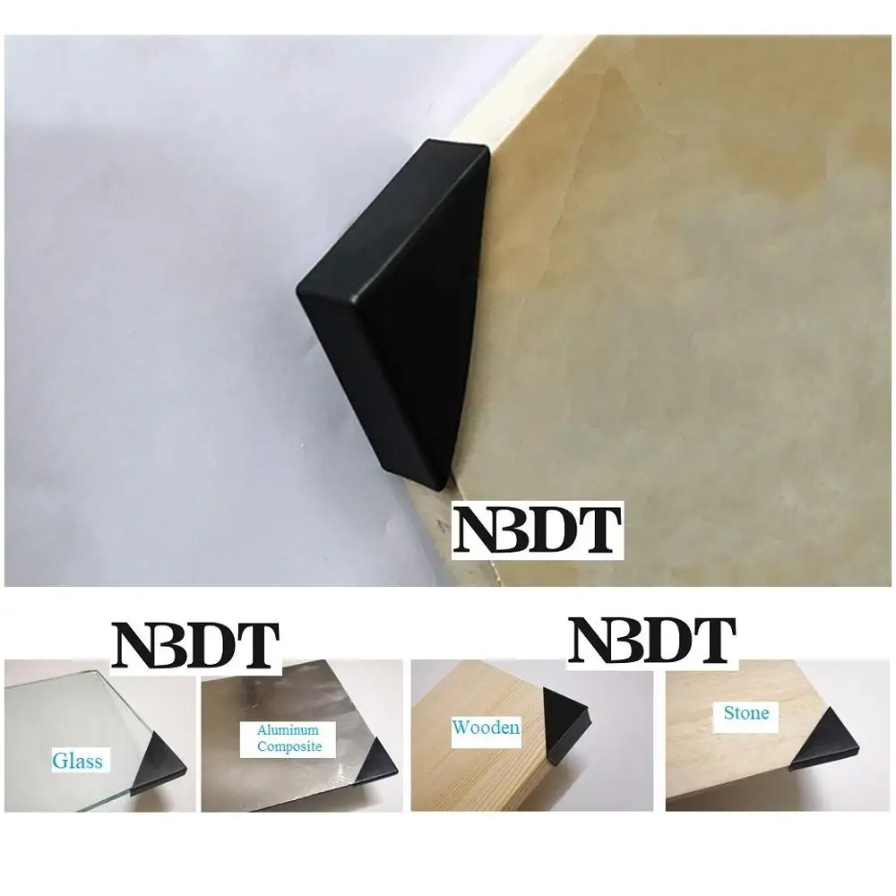 200Pcs Black Plastic Glass Tile Panel Corner Guards Slip-on Protector Caps