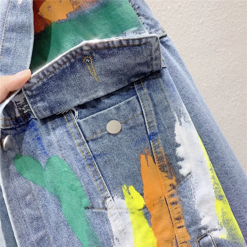 Primavera outono mulheres vintage graffiti denim jaquetas harajuku casual solto jeans casaco feminino coreano cowboy topos ropa de mujer