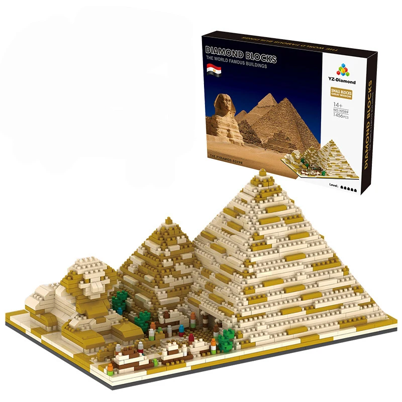 Pyramid Micro Building Blocks Egypt World Famous Architecture Mini Brick YZ059 City 3D Model Toys For Kid